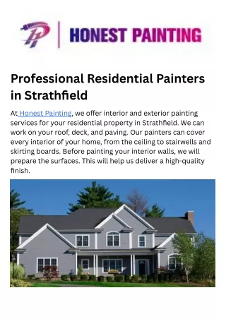 Professional Residential Painters in Strathfield