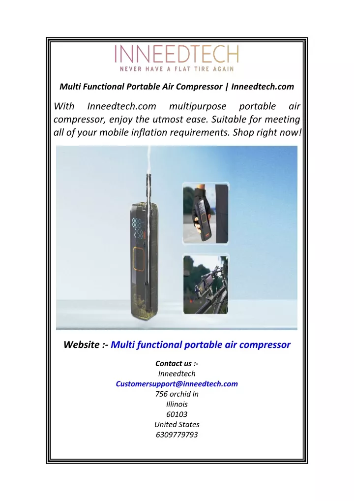 multi functional portable air compressor