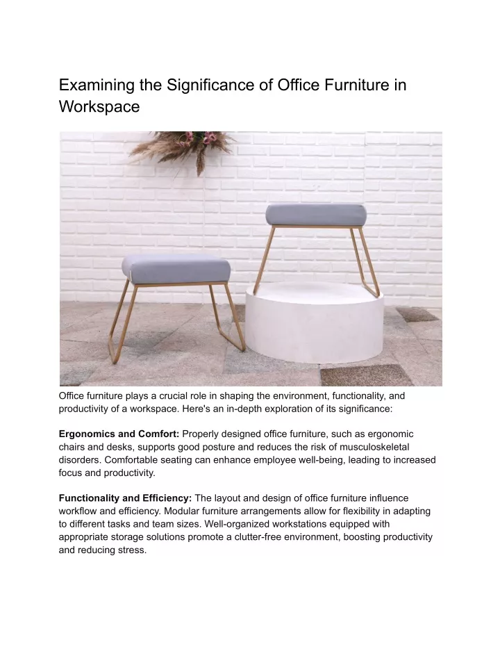 examining the significance of office furniture