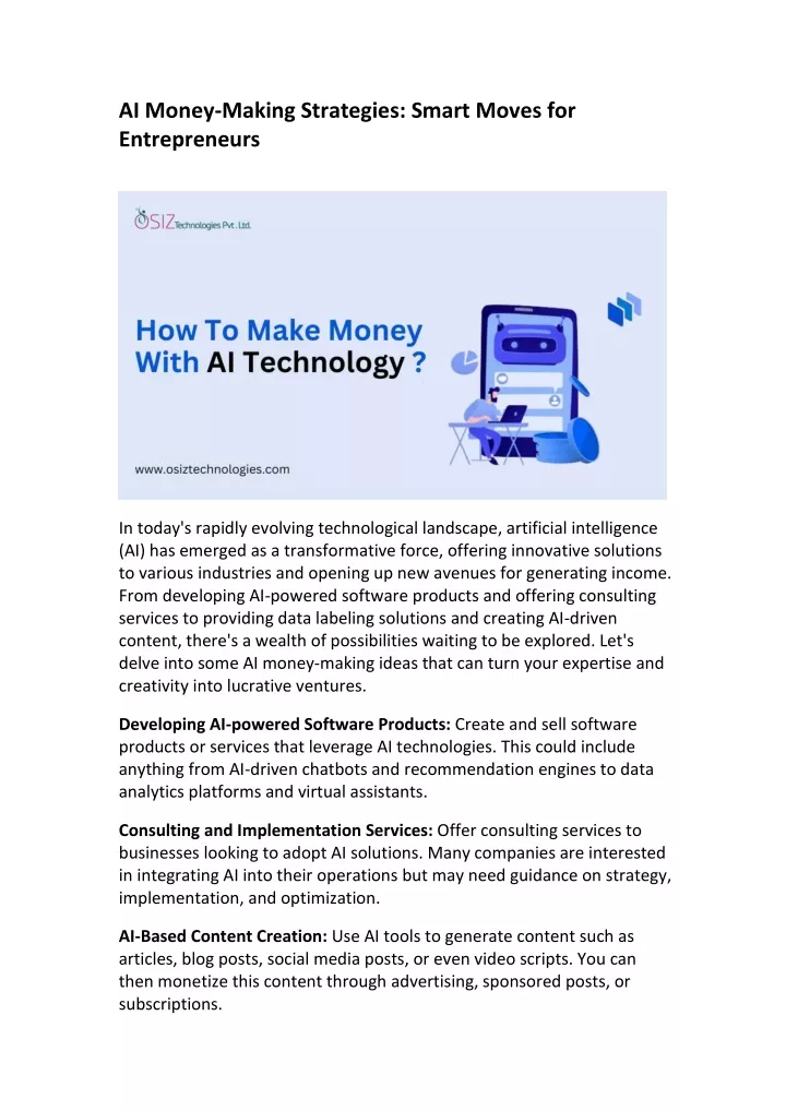 ai money making strategies smart moves