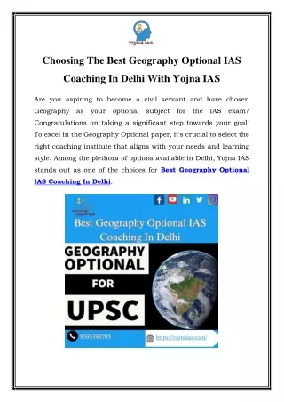 Best Geography Optional IAS Coaching In Delhi Call-8595390705