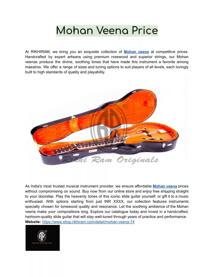 mohan veena price