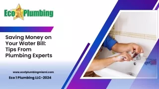 Saving Money on Your Water Bill Tips From Plumbing Experts