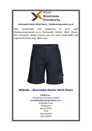 Removable Holster Work Shorts Kiwibusinessproducts.co.nz