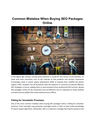 Common Mistakes When Buying SEO Packages Online