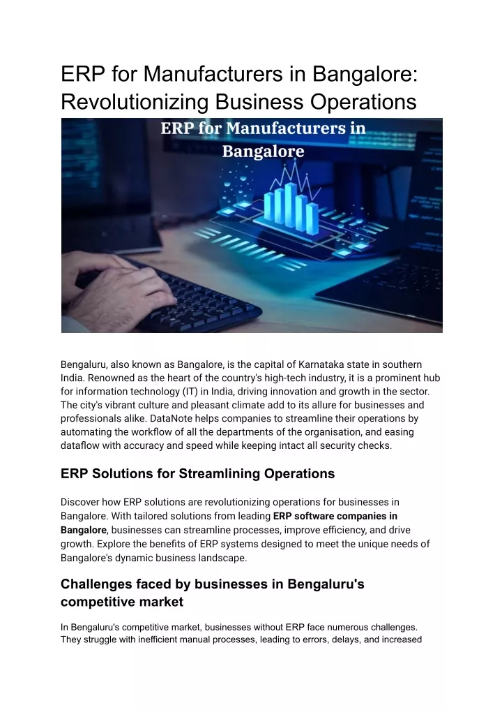 erp for manufacturers in bangalore