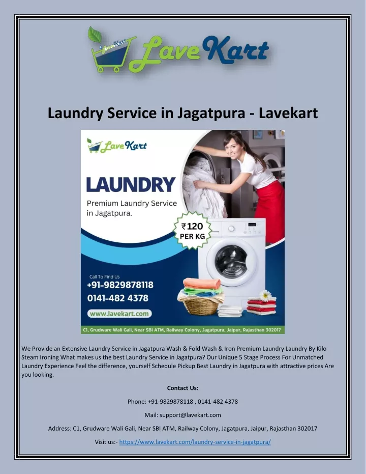 laundry service in jagatpura lavekart