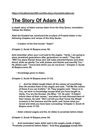 story of Adam with links