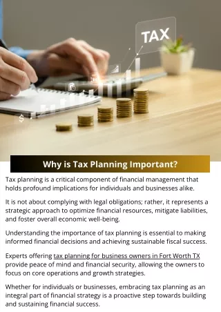 why is tax planning important
