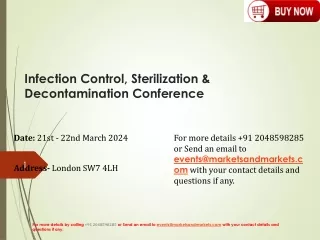 (Event) Infection Control, Sterilization & Decontamination|21st-22nd March 2024
