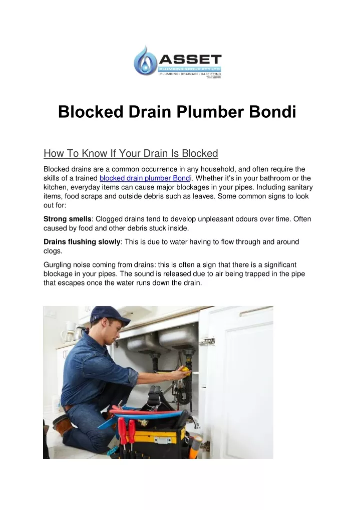 blocked drain plumber bondi