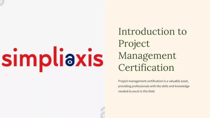 introduction to project management certification