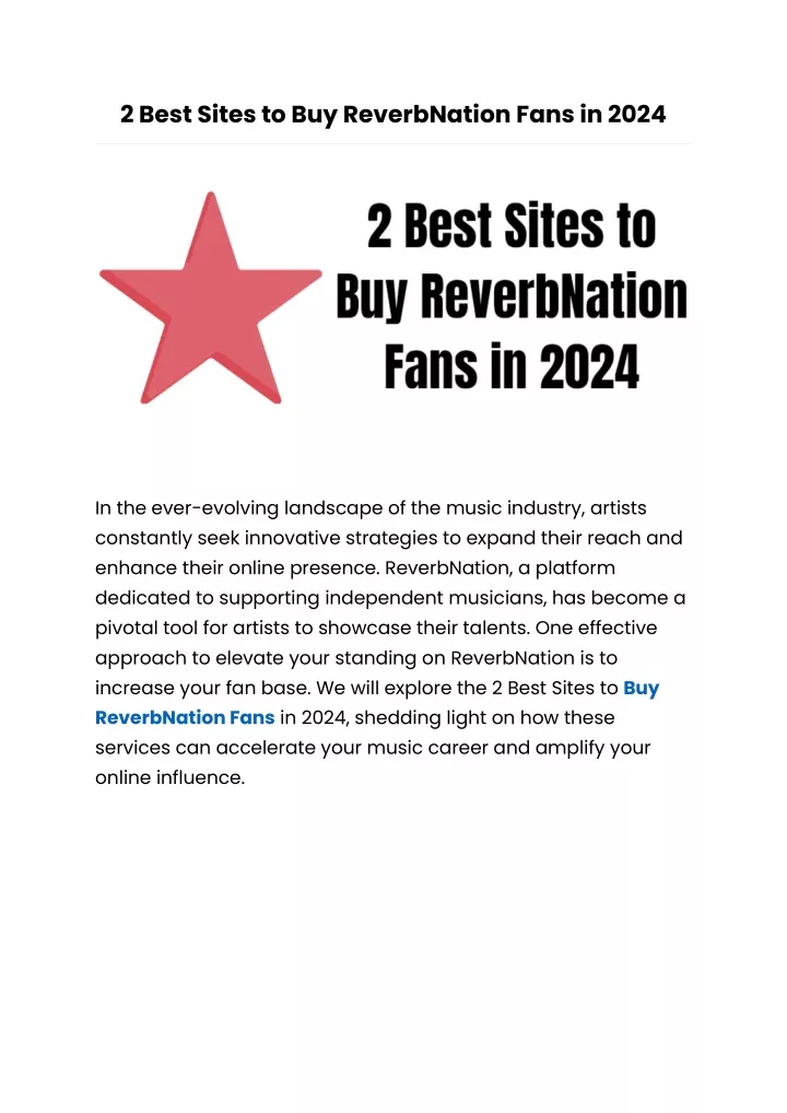 2 best sites to buy reverbnation fans in 2024