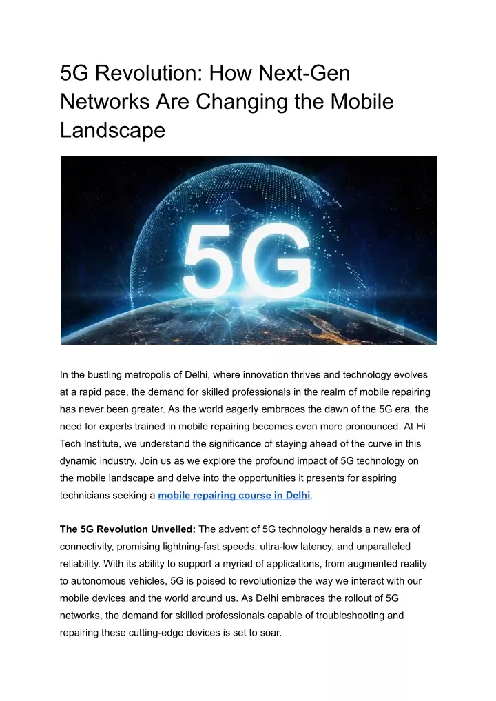 5g revolution how next gen networks are changing