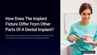 How Does The Implant Fixture Differ From Other Parts Of A Dental Implant?