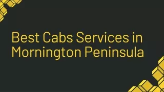 Best Cabs and Taxi Services in Mornington