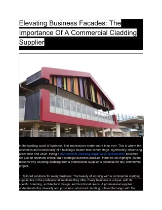 Elevating Business Facades_ The Importance Of A Commercial Cladding Supplier