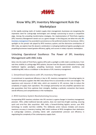 know why 3pl inventory management rule