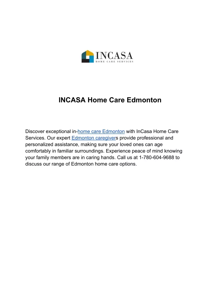 incasa home care edmonton