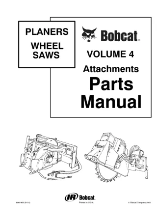 Bobcat Planers Wheel Saws Attachments Parts Catalogue Manual