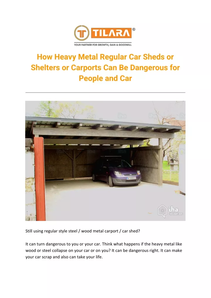 how heavy metal regular car sheds or shelters
