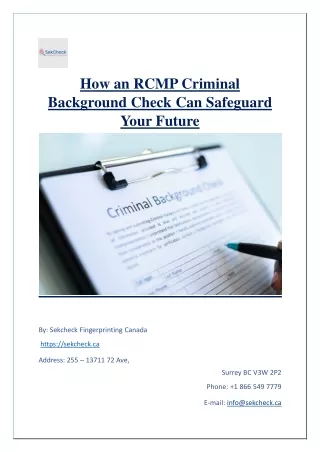how an rcmp criminal background check