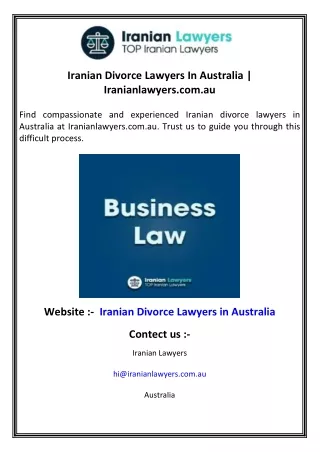 Iranian Divorce Lawyers In Australia  Iranianlawyers.com.au
