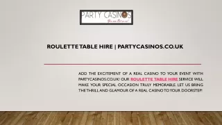 Fun Casino Hire | Partycasinos.co.uk