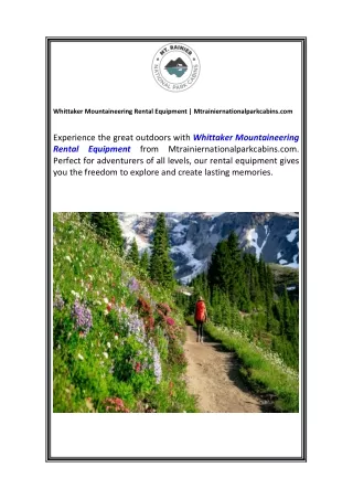 Whittaker Mountaineering Rental Equipment | Mtrainiernationalparkcabins.comWhitt