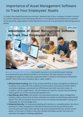 Importance of Asset Management Software to Track Your Employees' Assets