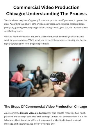 Commercial Video Production Chicago: Understanding The Process