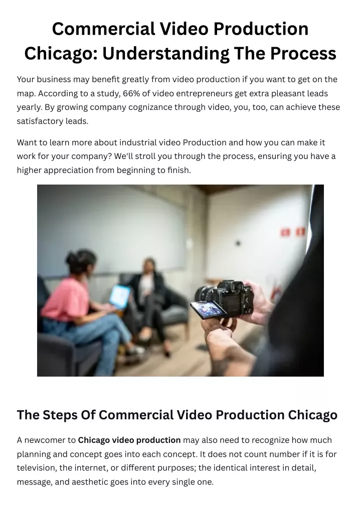 commercial video production chicago understanding
