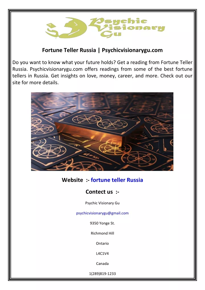fortune teller russia psychicvisionarygu com