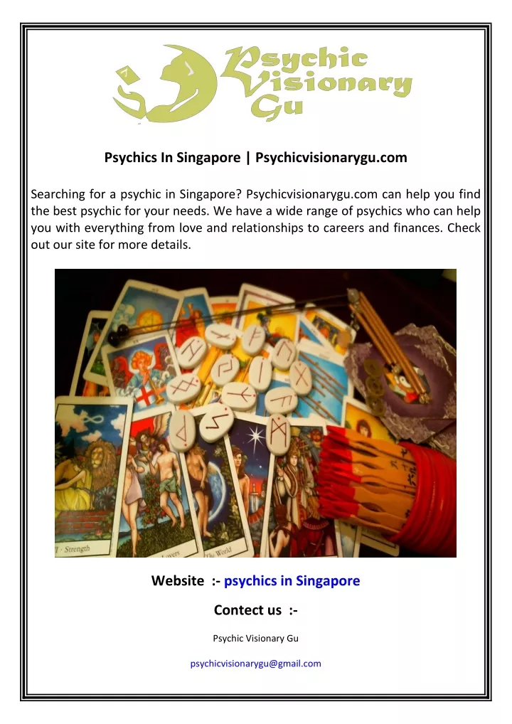 psychics in singapore psychicvisionarygu com