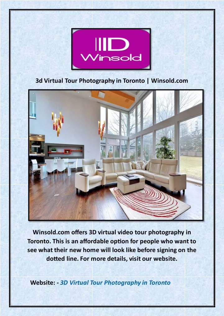 3d virtual tour photography in toronto winsold com