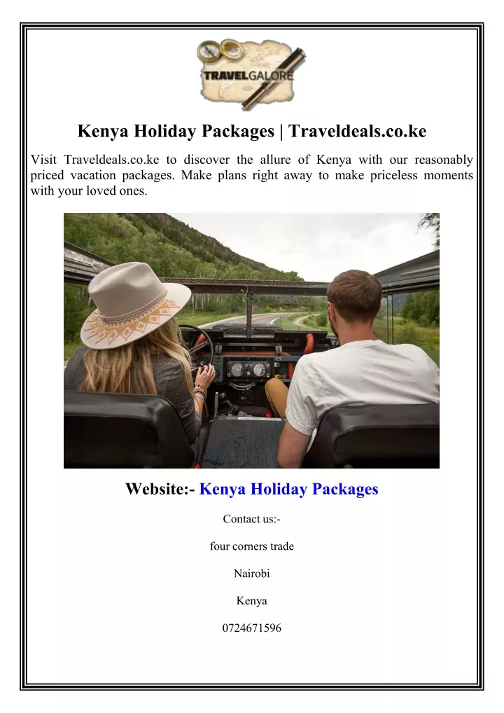 kenya holiday packages traveldeals co ke