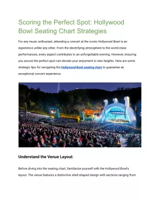 Scoring the Perfect Spot Hollywood Bowl Seating Chart Strategies