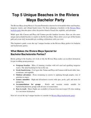 Top 5 Unique Beaches in the Riviera Maya bachelor Party