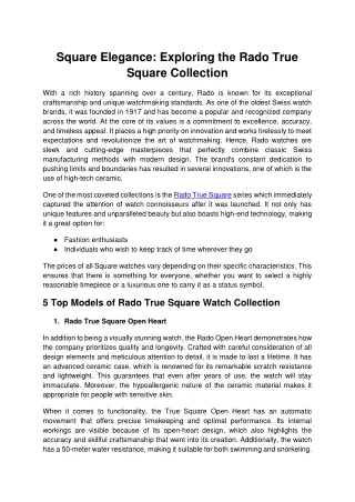 square elegance exploring the rado true square