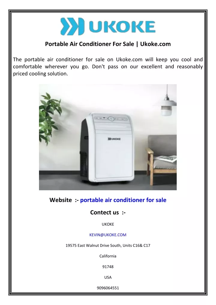 portable air conditioner for sale ukoke com