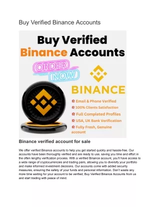 Buy Verified Binance Accounts