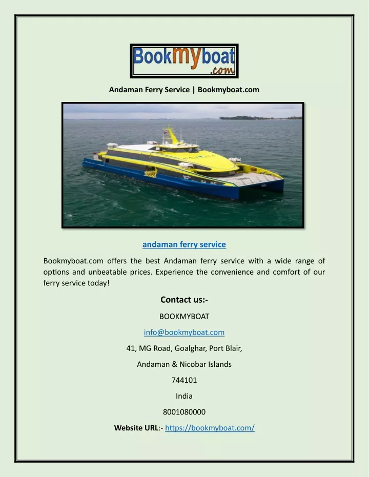 andaman ferry service bookmyboat com