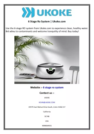 6 stage ro system ukoke com