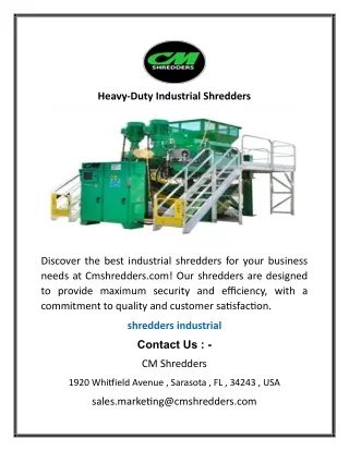 Heavy-Duty Industrial Shredders