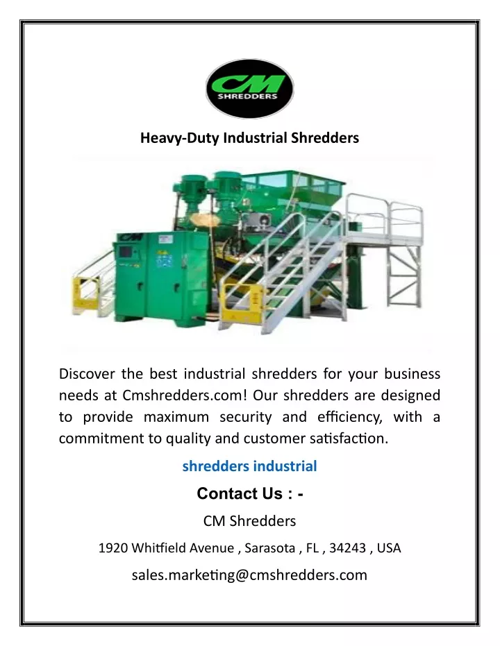 heavy duty industrial shredders