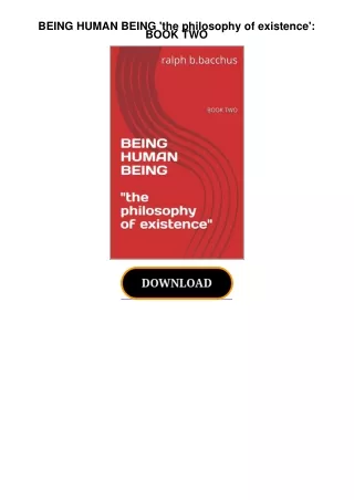 BEING-HUMAN-BEING-the-philosophy-of-existence-BOOK-TWO