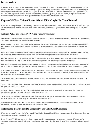 ExpressVPN vs CyberGhost: A Comprehensive Comparison of the Leading VPN Carriers