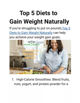 top 5 diets to gain weight naturally