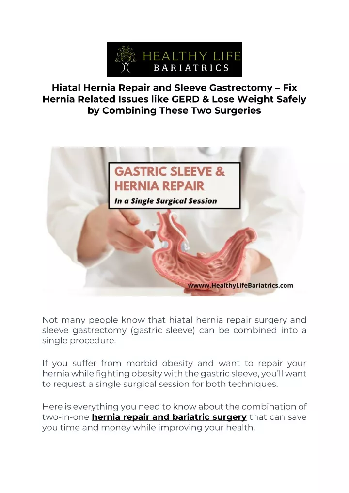 hiatal hernia repair and sleeve gastrectomy