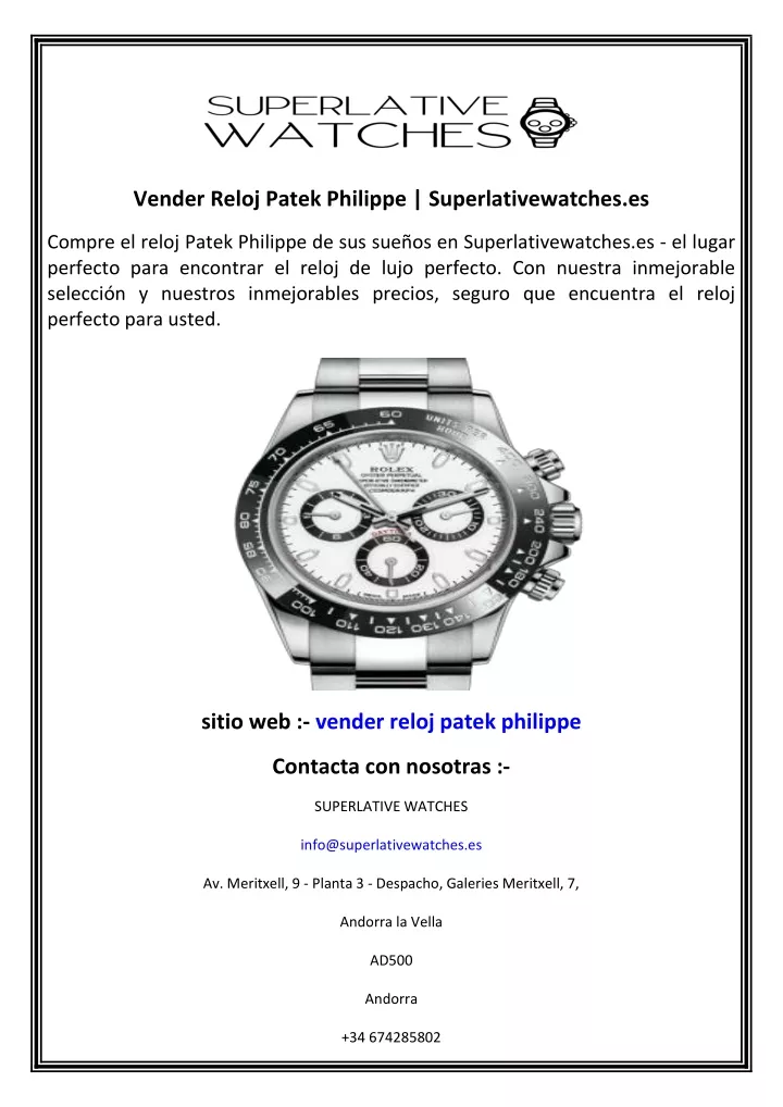 vender reloj patek philippe superlativewatches es